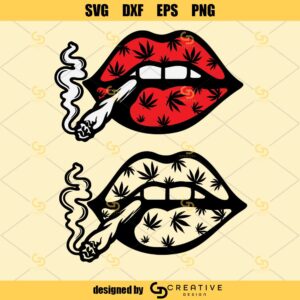 Smoking Cannabis Marijuana Joint SVG, Smoking Lips SVG, Cannabis SVG, Weed SVG