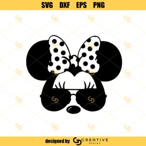 Minnie Mouse Sunglasses Svg, LAYERED Minnie Svg, Disney Svg