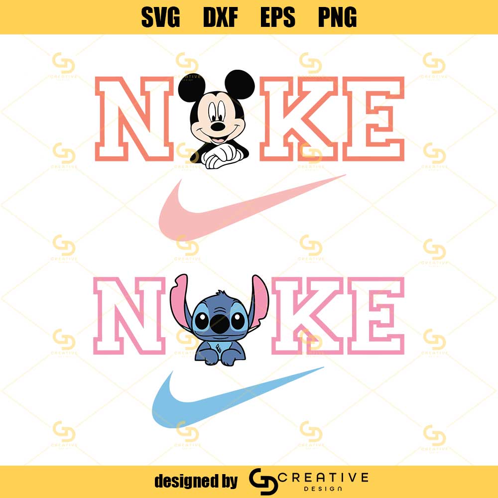 Stitch Mickey Nike Logo Svg, Nike Logo, Mickey Svg, Stitch Svg - Svg